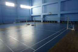 Marked indoor badminton courts ready for bookings